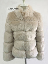 Load image into Gallery viewer, ZADORIN 2019 New Winter Coat Women Faux Fox Fur Coat Plus Size Women Stand Collar Long Sleeve Faux Fur Jacket Fur gilet fourrure