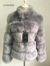 Load image into Gallery viewer, ZADORIN 2019 New Winter Coat Women Faux Fox Fur Coat Plus Size Women Stand Collar Long Sleeve Faux Fur Jacket Fur gilet fourrure