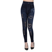 Load image into Gallery viewer, PUIMENTIUA 2019 New Blue Hole Jeans Pancil Pants Women`s Mid High Waist Stretch Denim Jeans Casual Stretch Skinny Trousers Jeans
