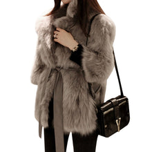 Load image into Gallery viewer, Luxury Women Faux Fox Fur Coat Winter Thick Warm Fluffy Fur Jacket Overcoat Elegant Female Fur Coats Outwear Fourrure Femme