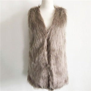 INDJXND Fashion Winter Faux Fur Waistcoat Women Vest Women's Coat Artificial Furs Jacket Gilet Veste Fourrure Femme Warm Outwear