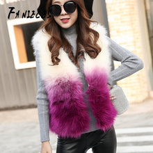 Load image into Gallery viewer, INS Fashion Women short Faux Fur Vest Winter Sleeveless Vest Female Outwear Casual Fourrure Gilet Femme kamizelka futerko