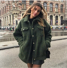 Load image into Gallery viewer, 2019 New Womens Coats Winter Lapel Lamb Coat, Female Loose Coat Long Sleeve Women Clothes Manteau Fourrure Femme Fourrure Femme