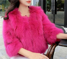 Load image into Gallery viewer, Furry Fur Coat Women Fluffy Warm Long Sleeve Outerwear New Autumn Winter Faux Fox Fur Coat Jacket Hairy Overcoat fourrure femme