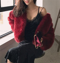 Load image into Gallery viewer, Furry Fur Coat Women Fluffy Warm Long Sleeve Outerwear New Autumn Winter Faux Fox Fur Coat Jacket Hairy Overcoat fourrure femme