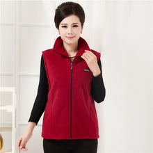 Load image into Gallery viewer, Brieuces spring autumn new plus size solid turn Fleece collar casual vest women zipper Short cotton high quality waistcoat women