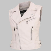 Load image into Gallery viewer, Women faux Leather Vests Ladies Novelty Motorcycle Zippers embossed PU Vest Slim tactical Rivet WaistCoat female European drop