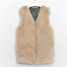 Load image into Gallery viewer, Women Winter Sleeveless Outwear Faux Fur Vest Women&#39;s Coats Jackets Gilet Veste Fourrure Femme Casual Waistcoat Plus Size S222