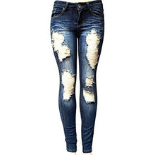 Load image into Gallery viewer, S-XXL Women&#39;s Skinny Hole Ripped Jeans New Fashion Women Baggar Pants Boyfriend Denim Biker Jeans Female Pencil Pants Softener