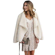 Load image into Gallery viewer, Women Winter Faux Fur Jacket Coat Open Front Long Sleeve manteau fausse fourrure femme Solid Warm Fleece Cardigan Outerwear 2019